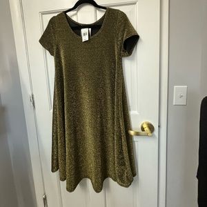 Metallic Gold and Black Holiday Dress
